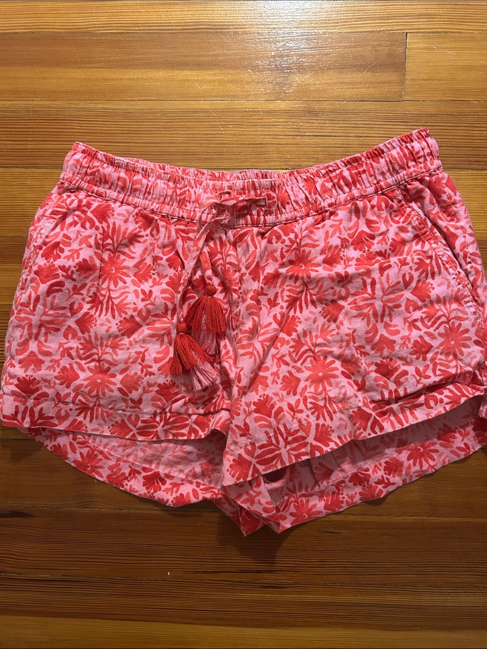 Vineyard Vines Coral Pink Floral Drawstring Shorts XS